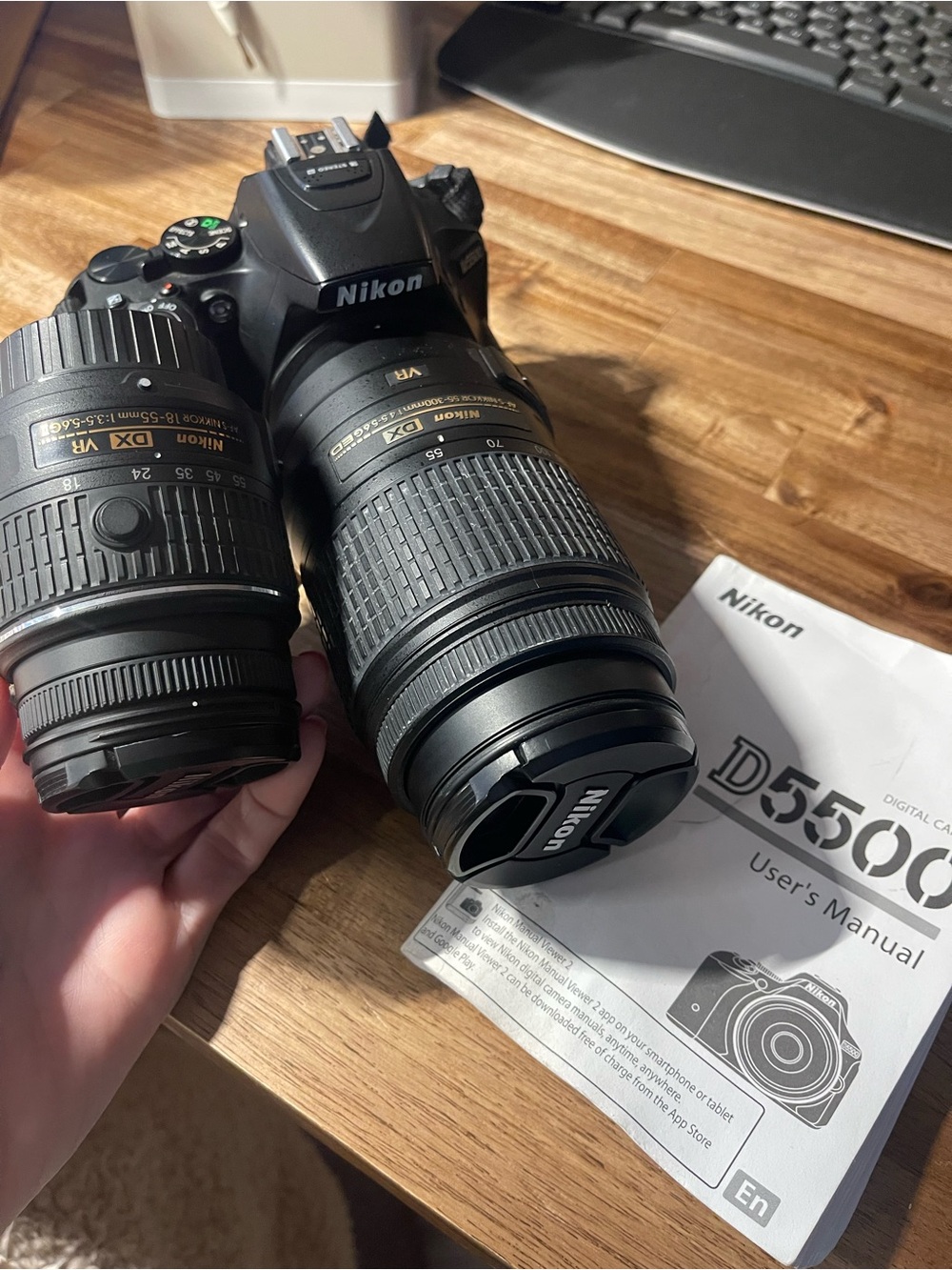 Nikon Black DSLR Camera with Two Black Zoom Lenses‼️ see description